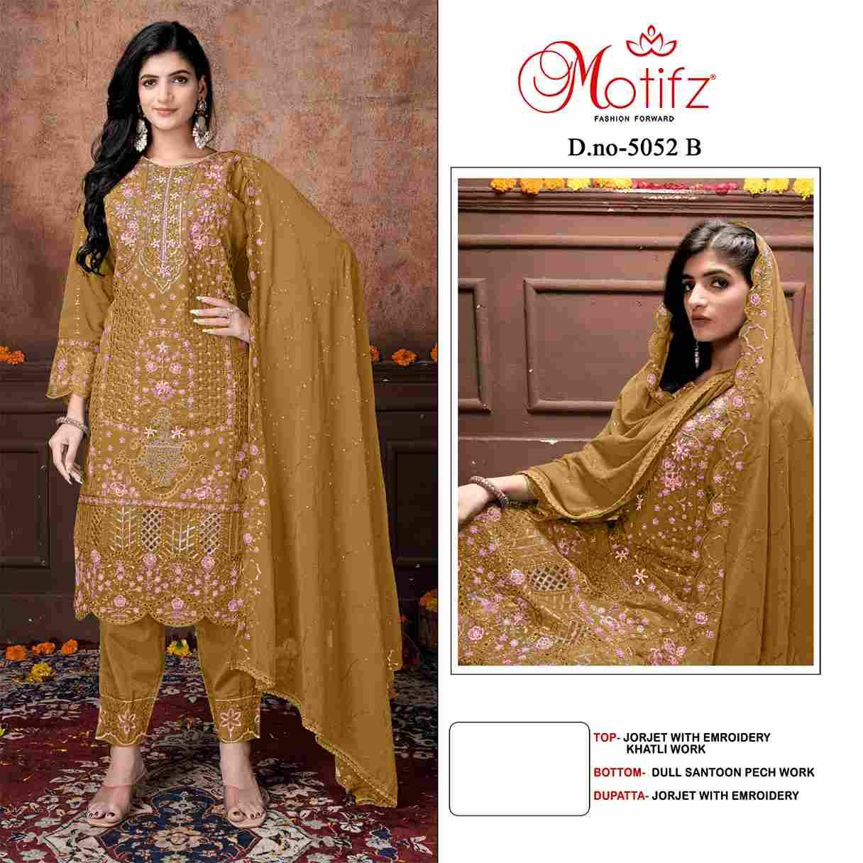 Motifz Hit Design 5052 Colours By Motifz 5052-A To 5052-D Series Beautiful Pakistani Suits Colorful Stylish Fancy Casual Wear & Ethnic Wear Georgette Dresses At Wholesale Price