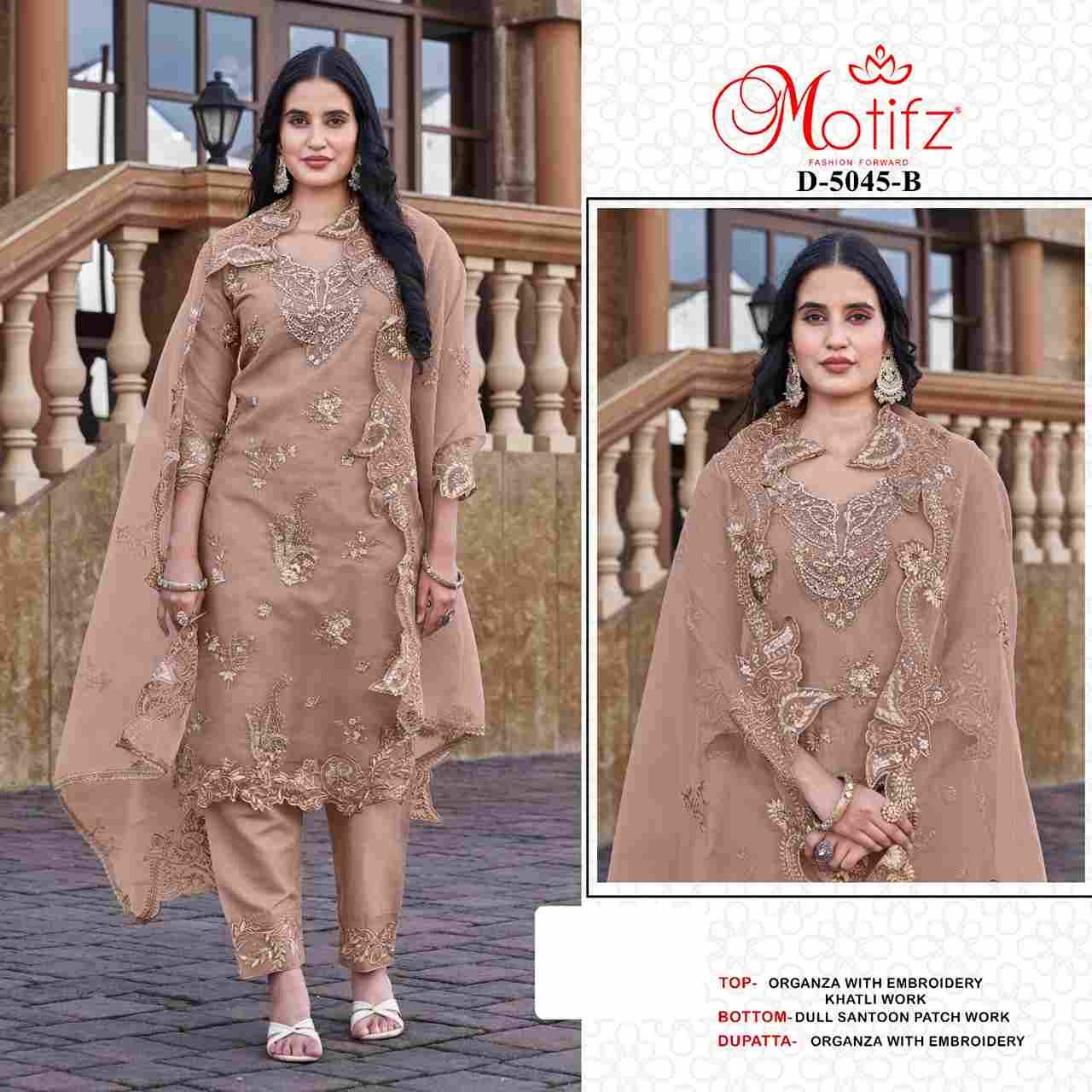 Motifz Hit Design 5045 Colours By Motifz 5045-A To 5045-D Series Beautiful Pakistani Suits Colorful Stylish Fancy Casual Wear & Ethnic Wear Organza Dresses At Wholesale Price
