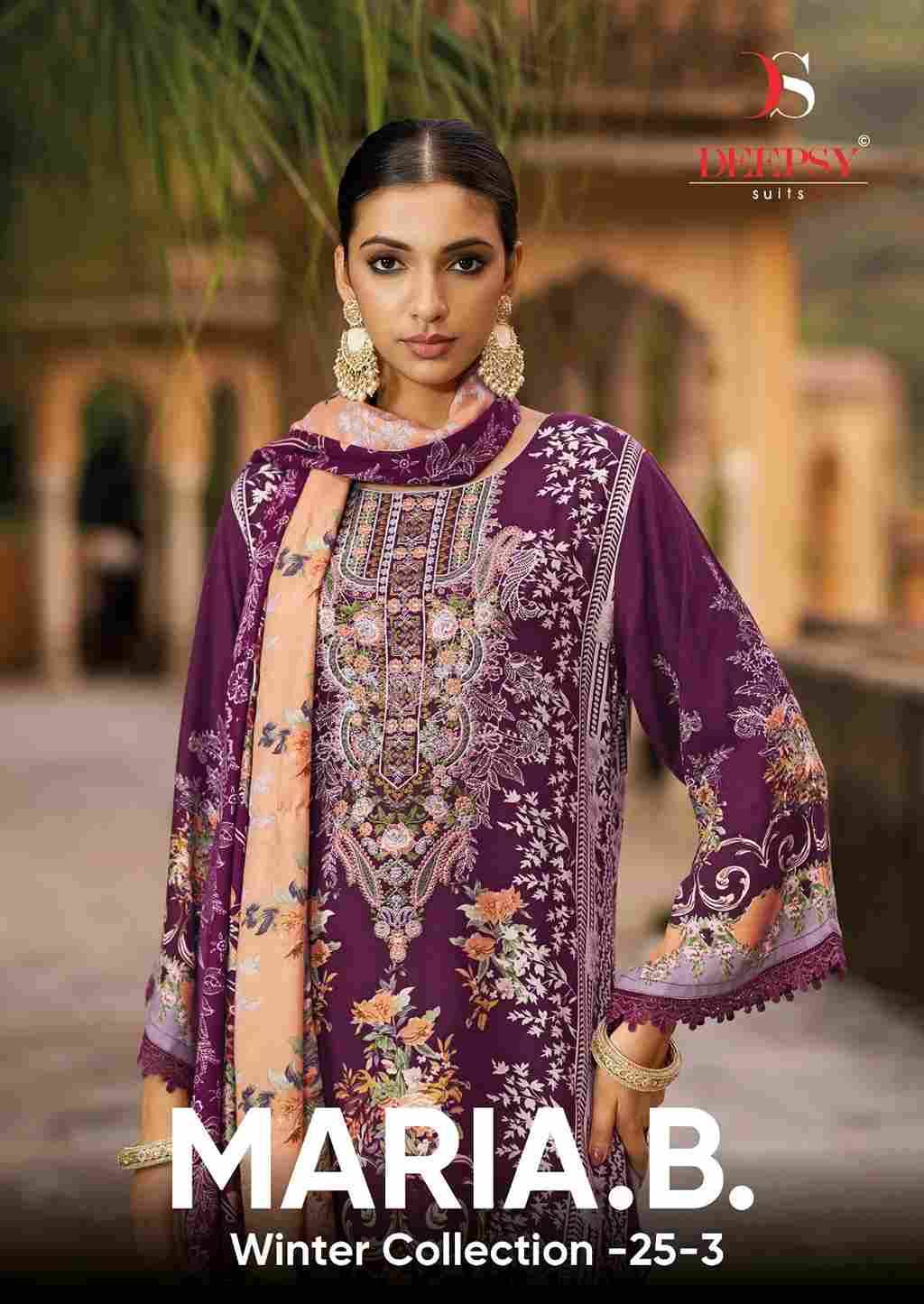 Maria.B. Winter Collection-25 Vol-3 By Deepsy Suits 1001 To 1006 Series Designer Pakistani Suits Beautiful Fancy Stylish Colorful Party Wear & Occasional Wear Pure Viscose Pashmina Dresses At Wholesale Price