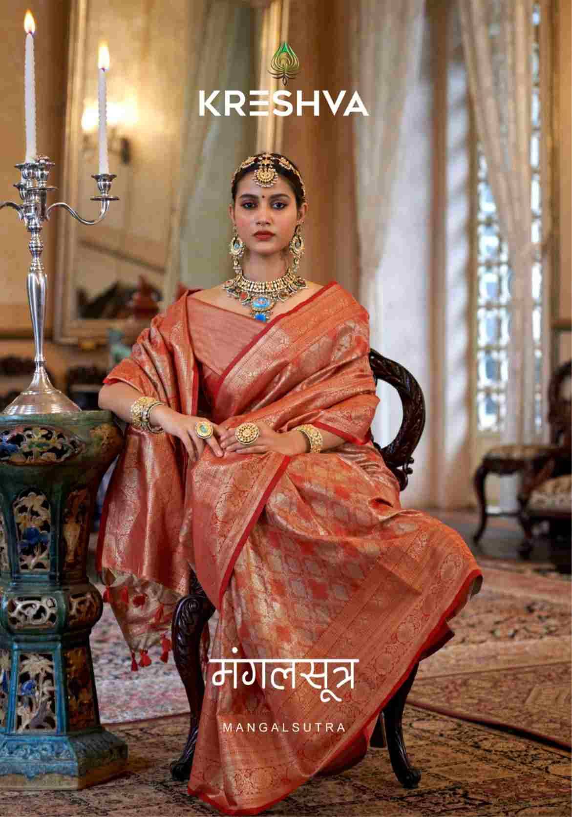 Mangalsutra By Kreshva 4293 To 4298 Series Indian Traditional Wear Collection Beautiful Stylish Fancy Colorful Party Wear & Occasional Wear Silk Sarees At Wholesale Price