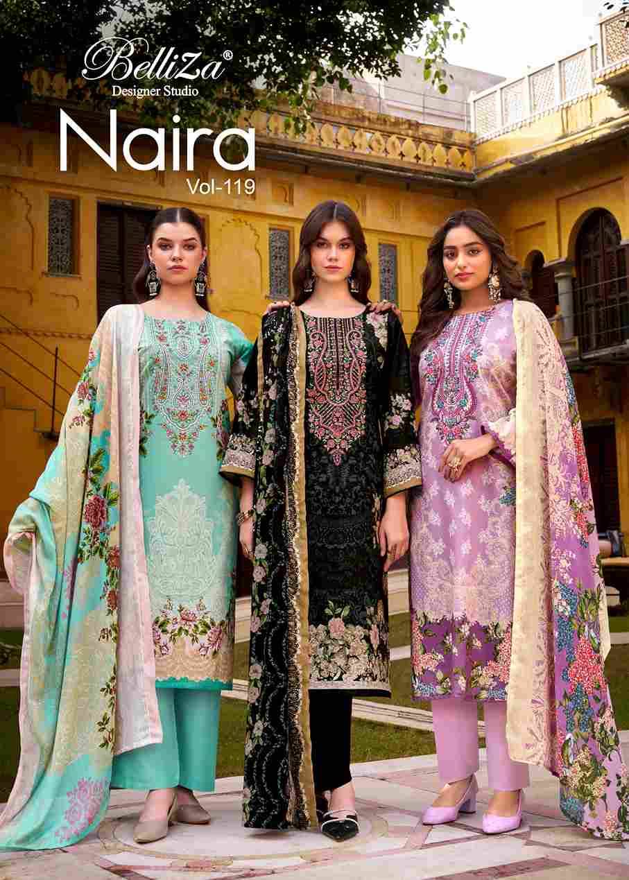 Naira Vol-119 By Belliza 905-001 To 905-008 Series Beautiful Festive Suits Stylish Fancy Colorful Casual Wear & Ethnic Wear Pure Cotton Print Dresses At Wholesale Price