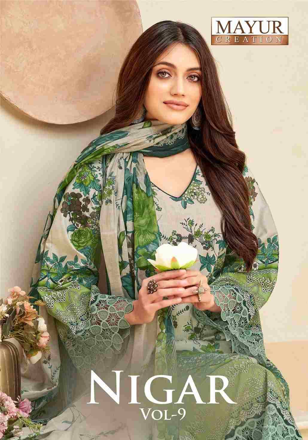 Nigar Vol-9 By Mayur Creation 9001 To 9008 Series Beautiful Festive Suits Stylish Fancy Colorful Casual Wear & Ethnic Wear Heavy Cotton Print Dresses At Wholesale Price