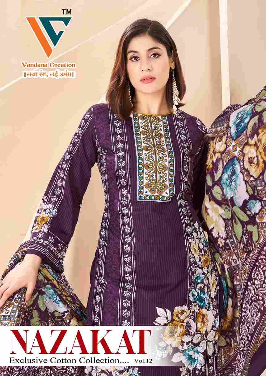 Nazakat Vol-12 By Vandana Creation 1201 To 1208 Series Beautiful Festive Suits Stylish Fancy Colorful Casual Wear & Ethnic Wear Soft Cotton Print Dresses At Wholesale Price