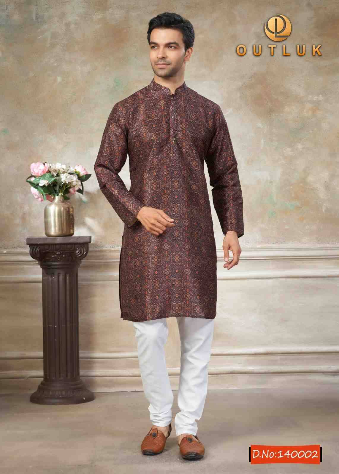 Outluk Vol-140 By Outluk 140001 To 140009 Series Beautiful Colorful Stylish Fancy Casual Wear & Ethnic Wear & Ready To Wear Pure Silk Kurtas With Pajamas At Wholesale Price