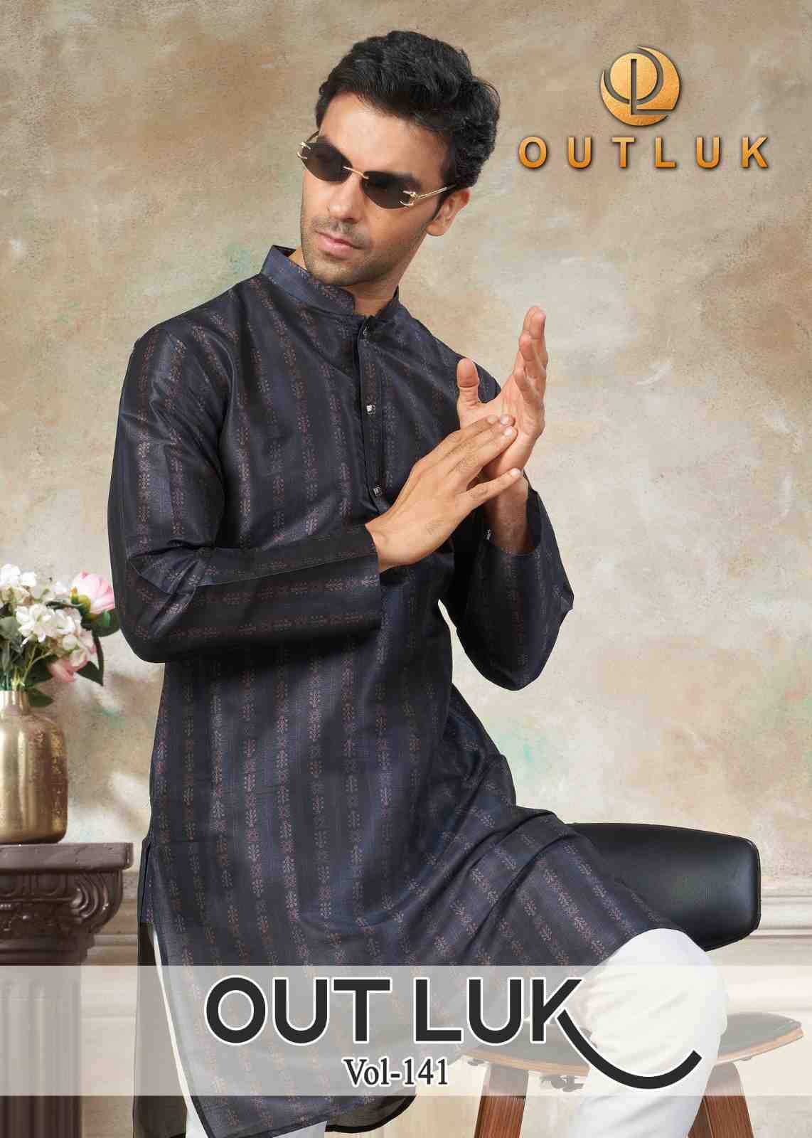 Outluk Vol-141 By Outluk 141001 To 141008 Series Beautiful Colorful Stylish Fancy Casual Wear & Ethnic Wear & Ready To Wear Pure Silk Kurtas With Pajamas At Wholesale Price