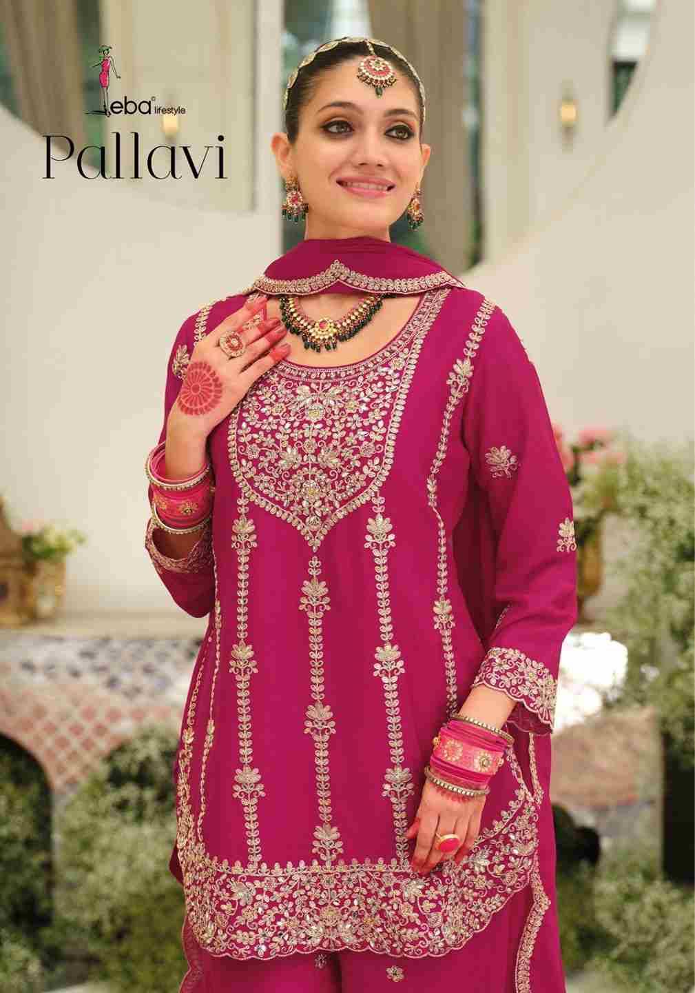 Pallavi By Eba Lifestyle 2141 To 2144 Series Beautiful Stylish Festive Suits Fancy Colorful Casual Wear & Ethnic Wear & Ready To Wear Heavy Chinnon Embroidered Dresses At Wholesale Price