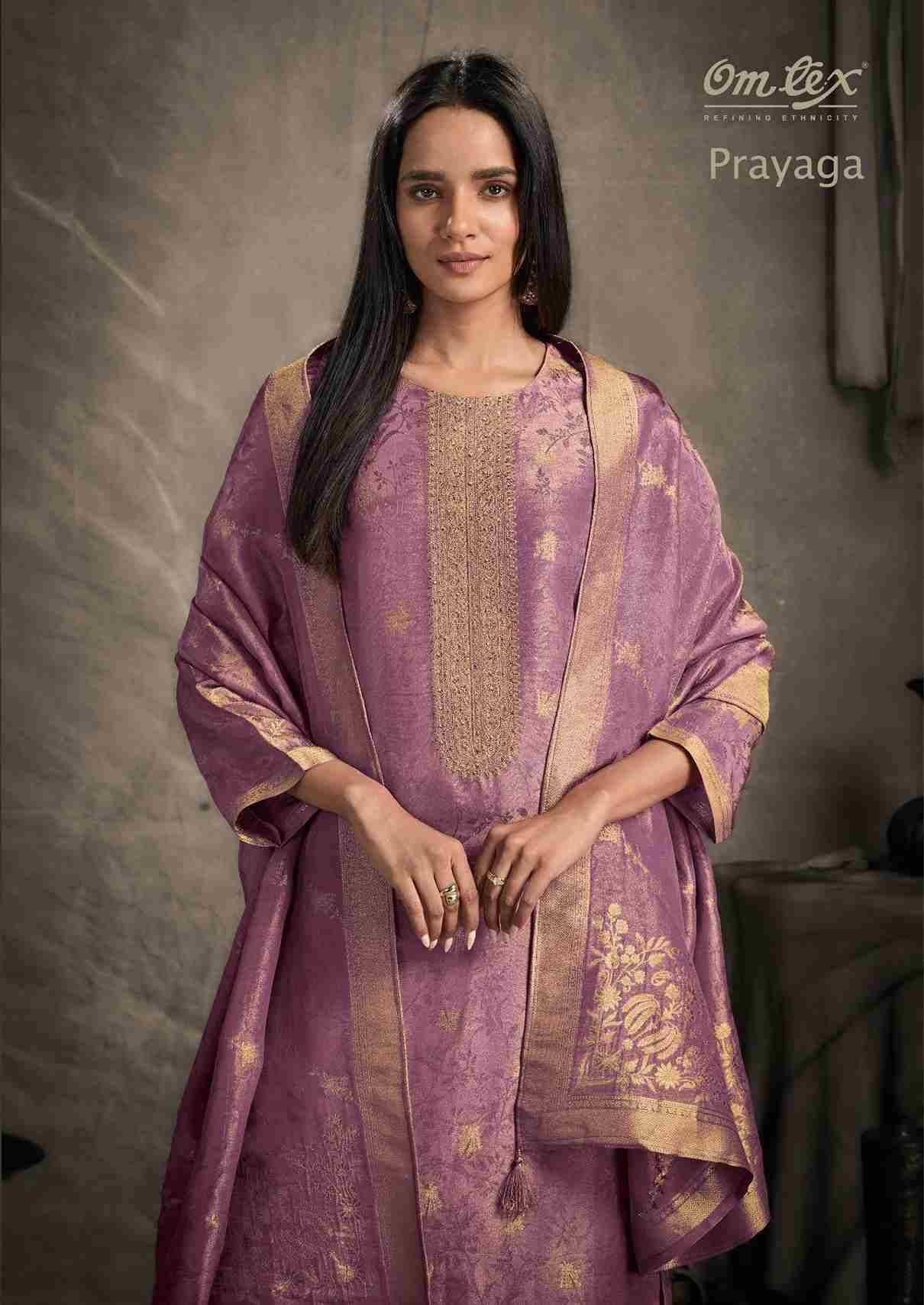 Prayaga By Om Tex 8341-A To 8341-D Series Beautiful Festive Suits Colorful Stylish Fancy Casual Wear & Ethnic Wear Jacquard Silk Dresses At Wholesale Price