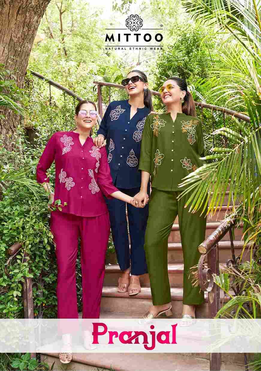 Pranjal By Mittoo 4001 To 4006 Series Designer Stylish Fancy Colorful Beautiful Party Wear & Ethnic Wear Collection Viscos Print Co-Ord At Wholesale Price