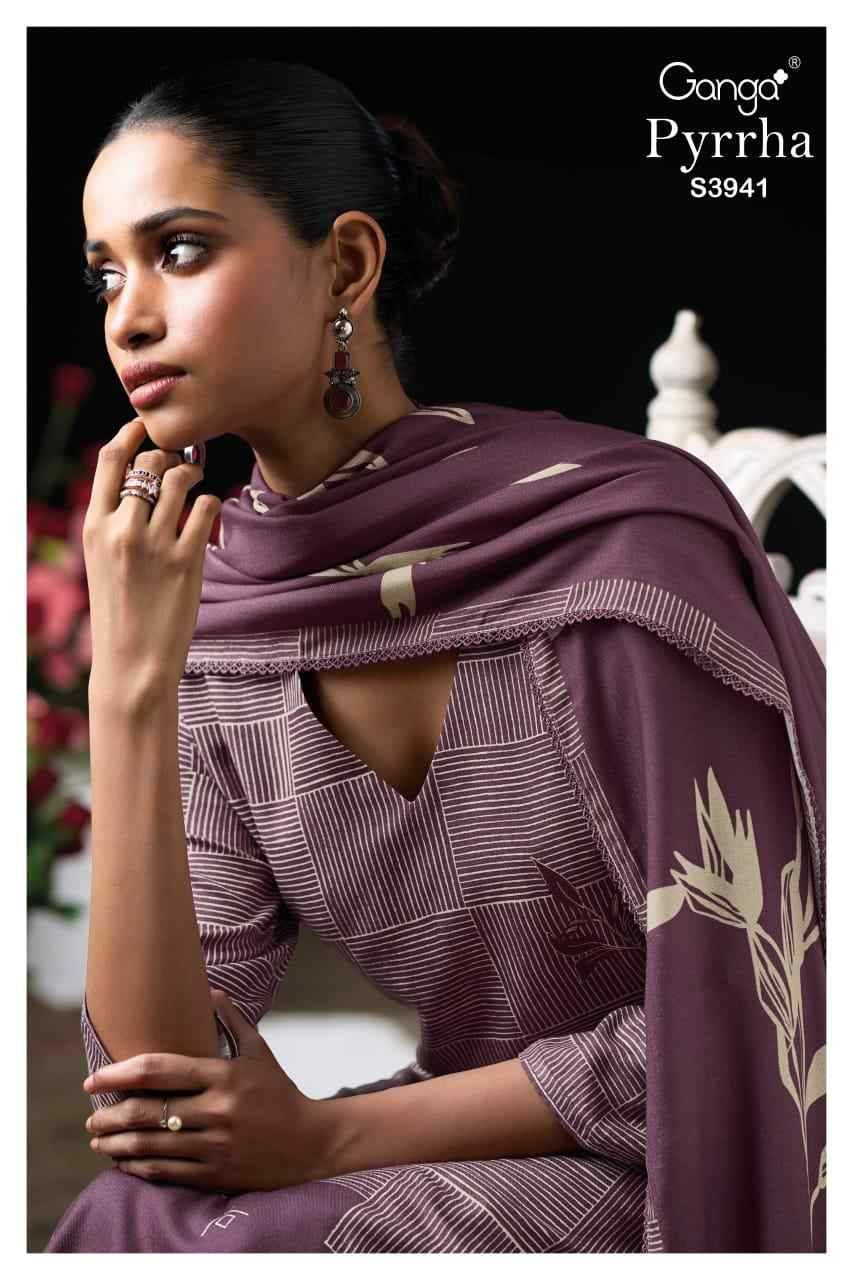 Pyrrha-3941 By Ganga Fashion 3941-A To 3941-D Series Beautiful Festive Suits Stylish Colorful Fancy Casual Wear & Ethnic Wear Premium Pashmina Print Dresses At Wholesale Price
