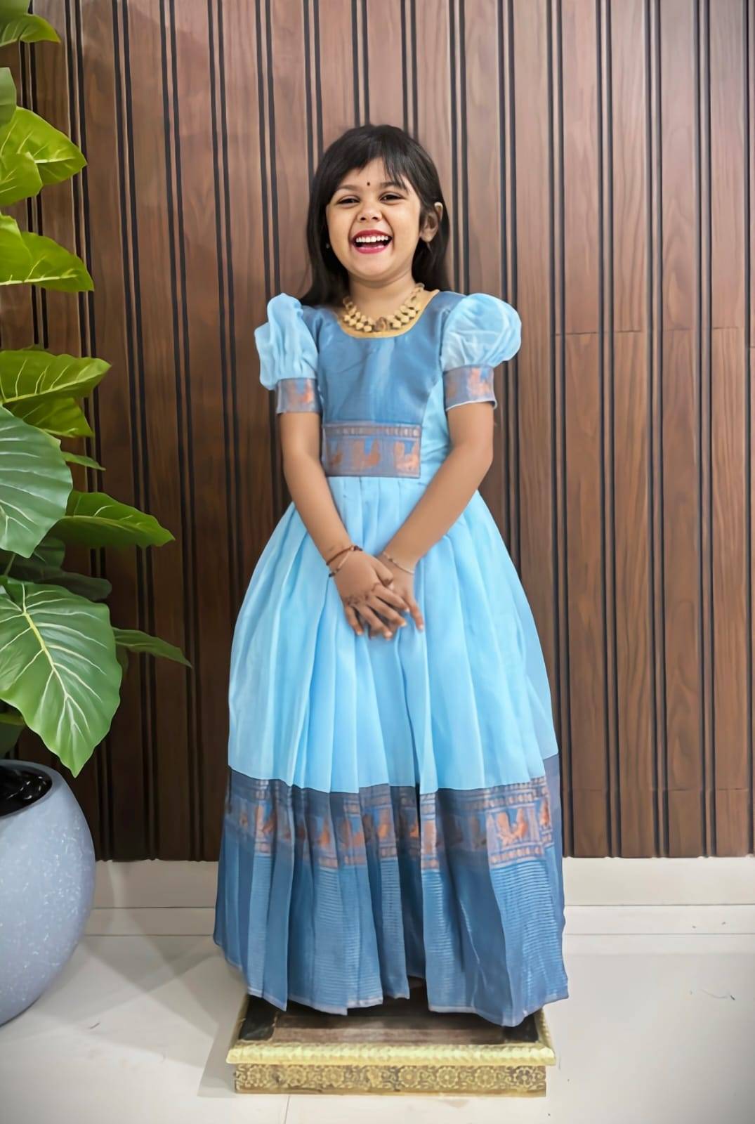 Pv-Kids Gown Vol-17 By Fashid Wholesale 01 To 02 Series Designer Beautiful Collection Occasional Wear & Party Wear Pure Cotton Silk Gowns At Wholesale Price