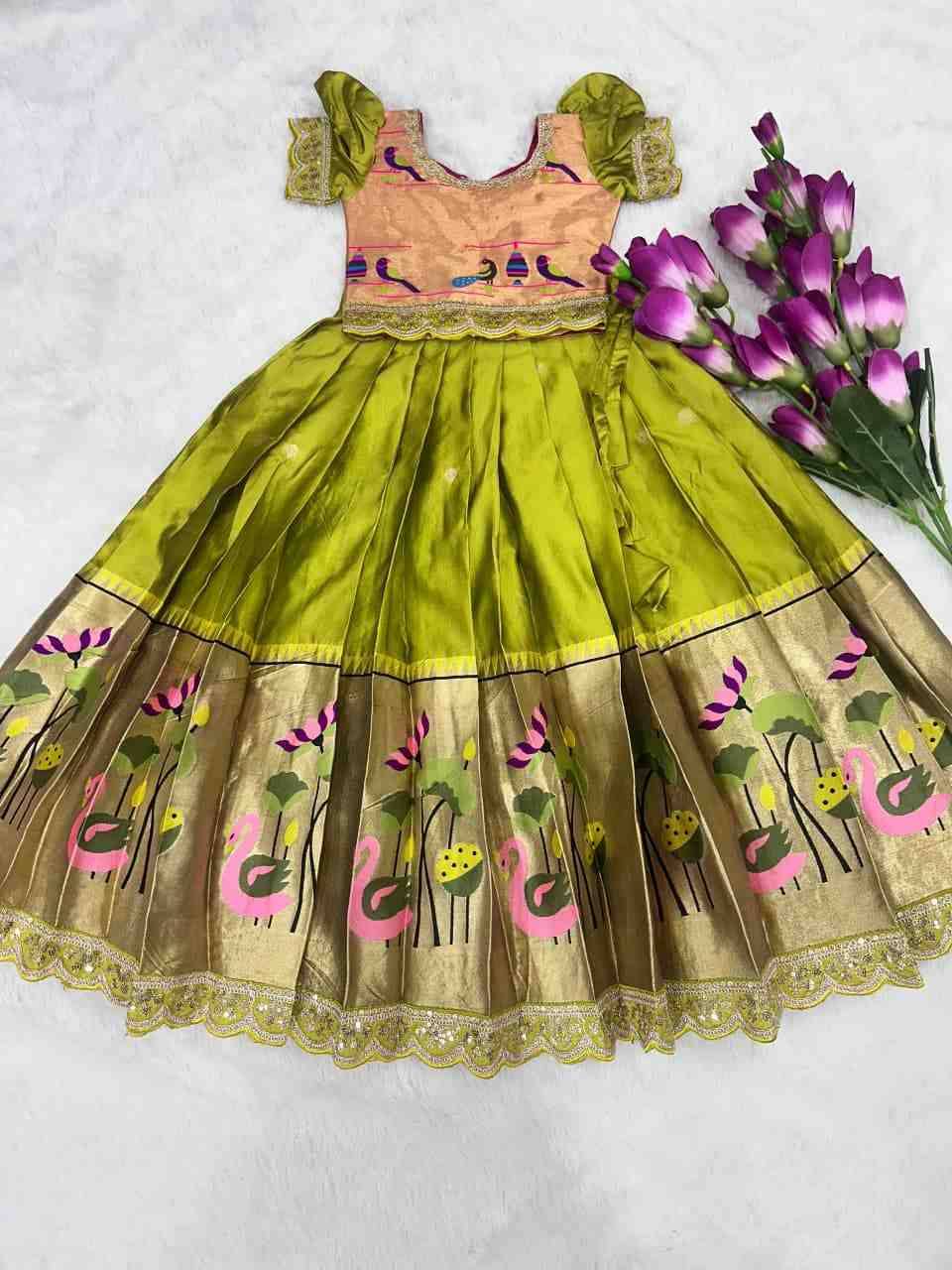 Pv-Kids Lehenga Vol-18 By Fashid Wholesale 01 To 02 Series Designer Beautiful Collection Occasional Wear & Party Wear Heavy Paithani Silk Lehenga At Wholesale Price