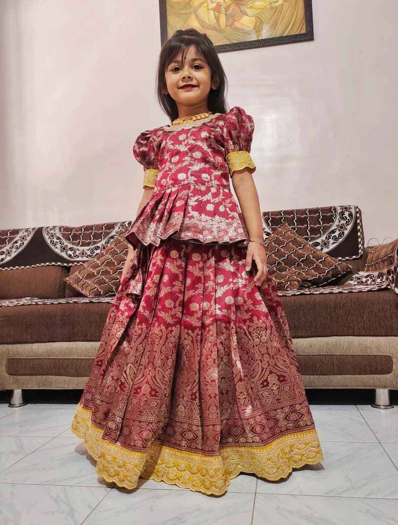 Pv-Kids Lehenga Vol-19 By Fashid Wholesale 01 To 04 Series Designer Beautiful Collection Occasional Wear & Party Wear Pure Heavy Silk Lehenga At Wholesale Price