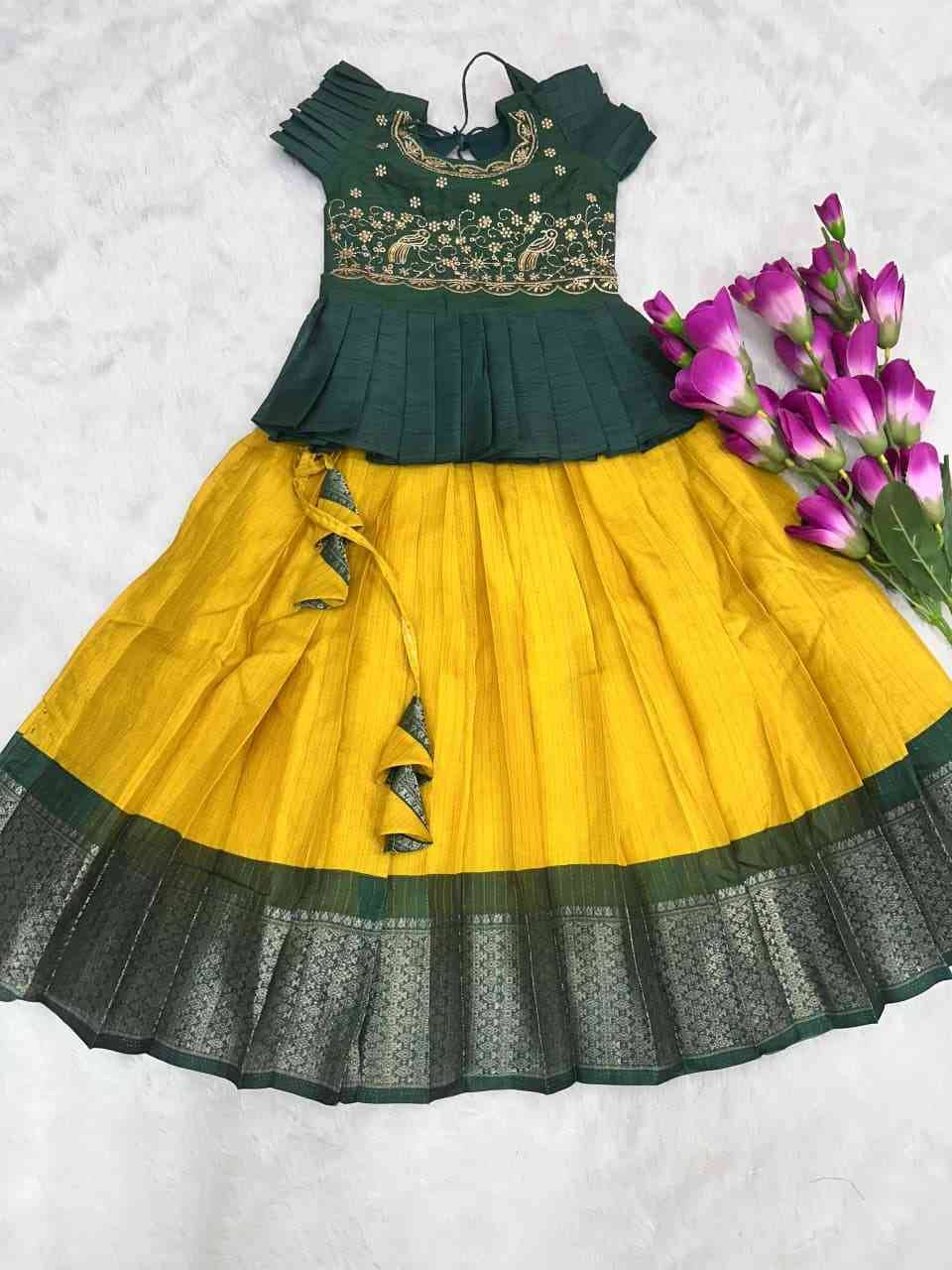 Pv-Kids Lehenga Vol-20 By Fashid Wholesale 01 To 04 Series Designer Beautiful Collection Occasional Wear & Party Wear Pure Heavy Silk Lehenga At Wholesale Price