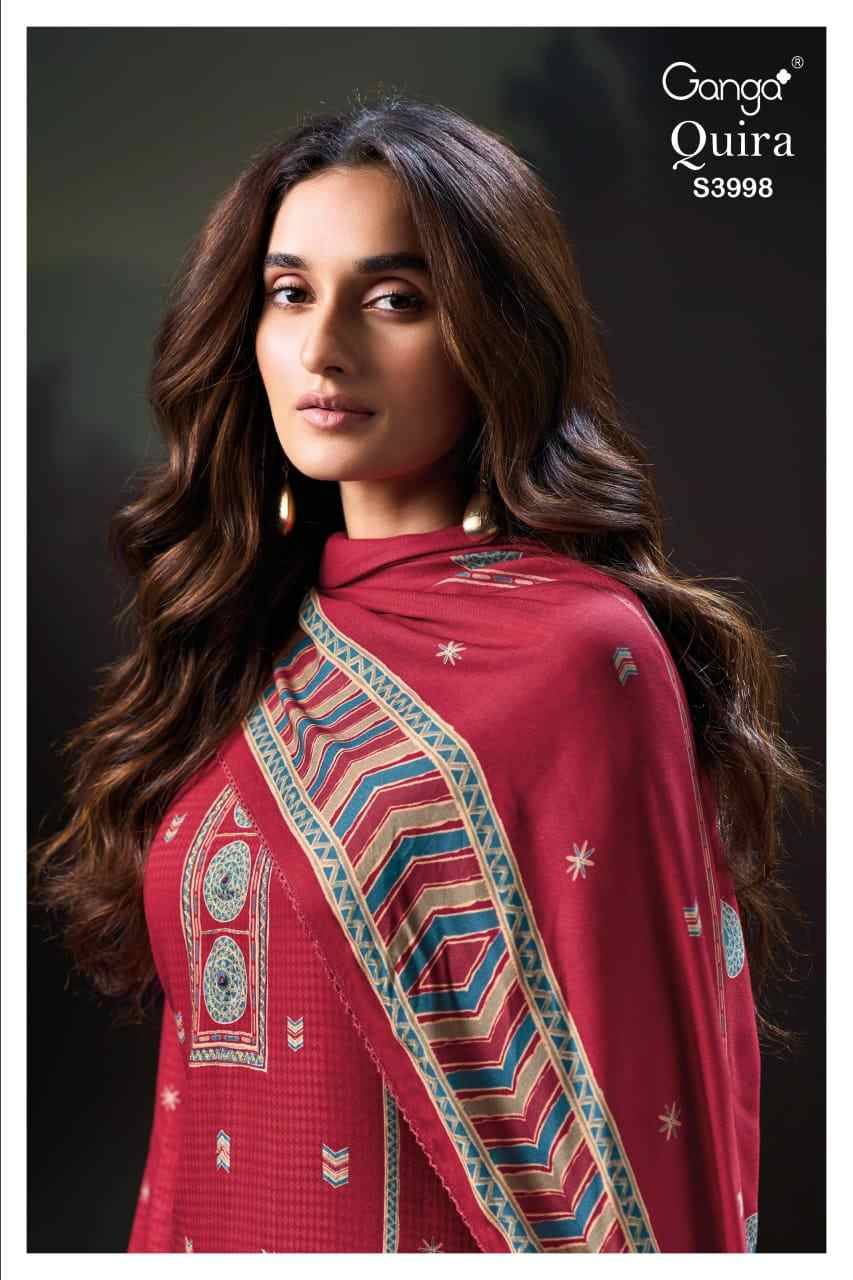 Quira-3998 By Ganga Fashion 3998-A To 3998-D Series Beautiful Festive Suits Stylish Colorful Fancy Casual Wear & Ethnic Wear Pure Pashmina Print Dresses At Wholesale Price
