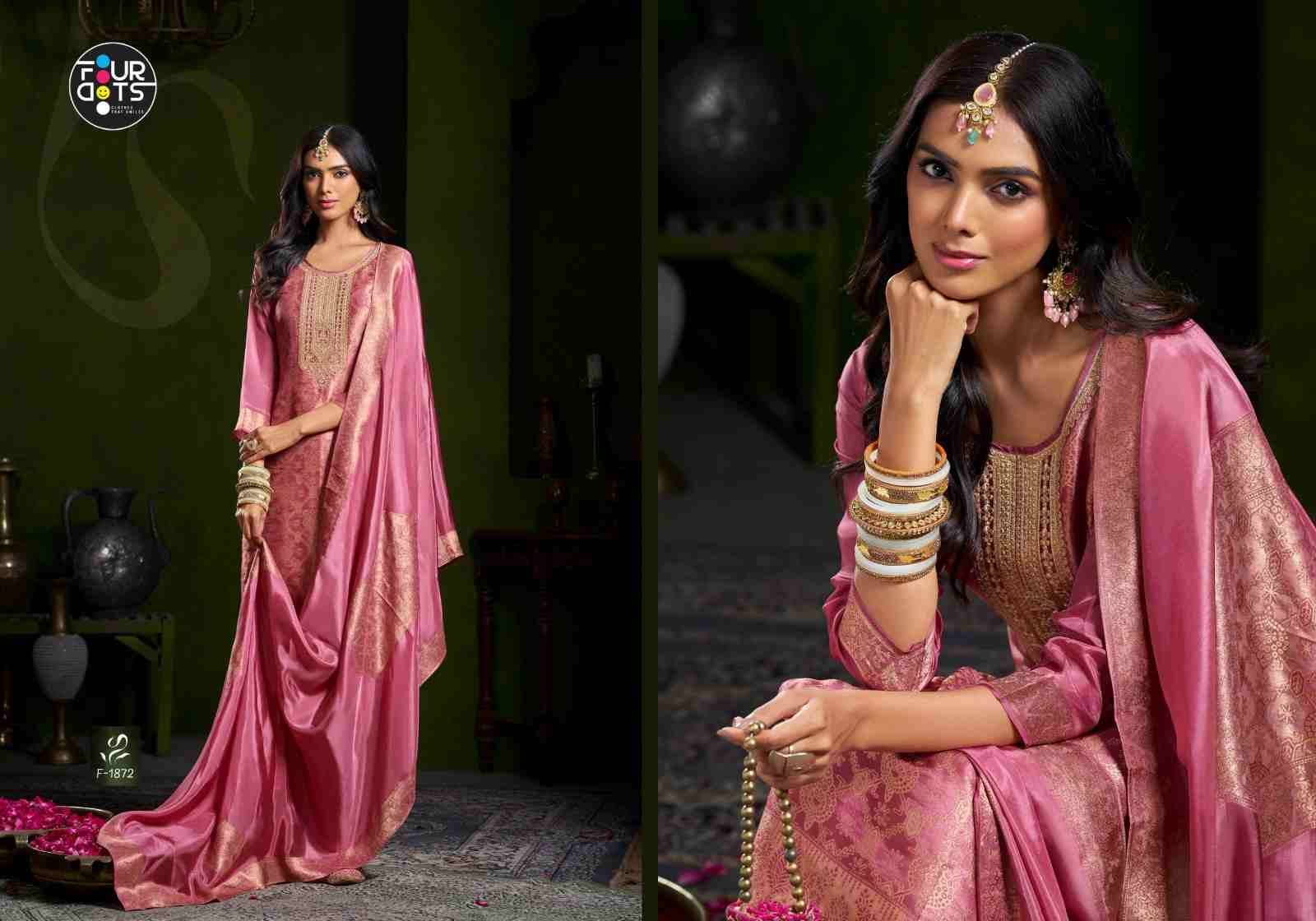 Romee By Four Dots 1871 To 1874 Series Designer Stylish Fancy Colorful Beautiful Party Wear & Ethnic Wear Collection Viscose Jacquard Silk Dresses At Wholesale Price
