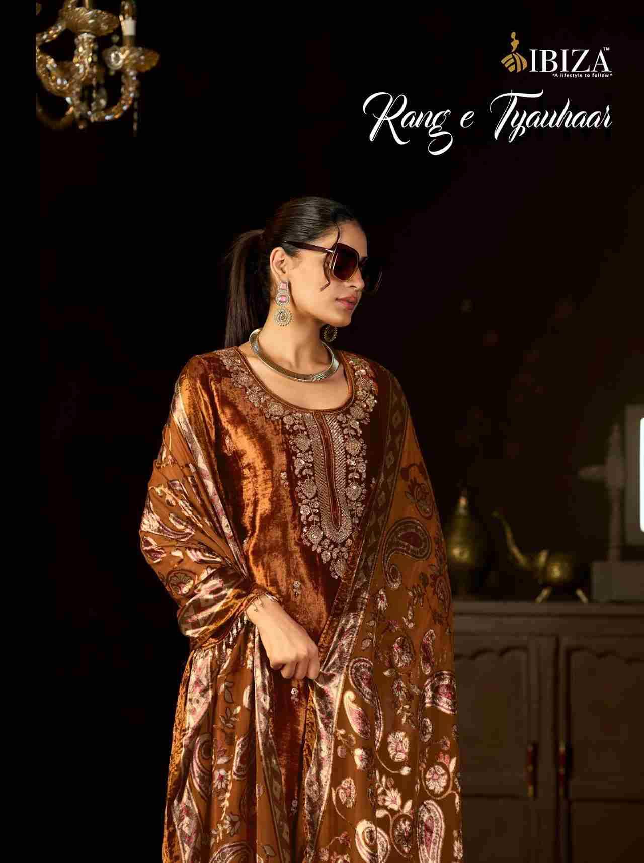 Rang E Tyauhaar By Ibiza 17761 To 17764 Series Beautiful Festive Suits Colorful Stylish Fancy Casual Wear & Ethnic Wear Pure Viscose Velvet Dresses At Wholesale Price