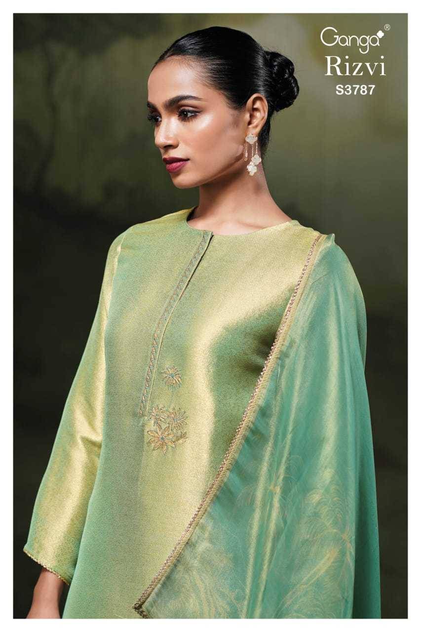 Rizvi-3787 By Ganga Fashion 3787-A To 3787-B Series Beautiful Festive Suits Stylish Colorful Fancy Casual Wear & Ethnic Wear Premium Bemberg Silk Print Dresses At Wholesale Price