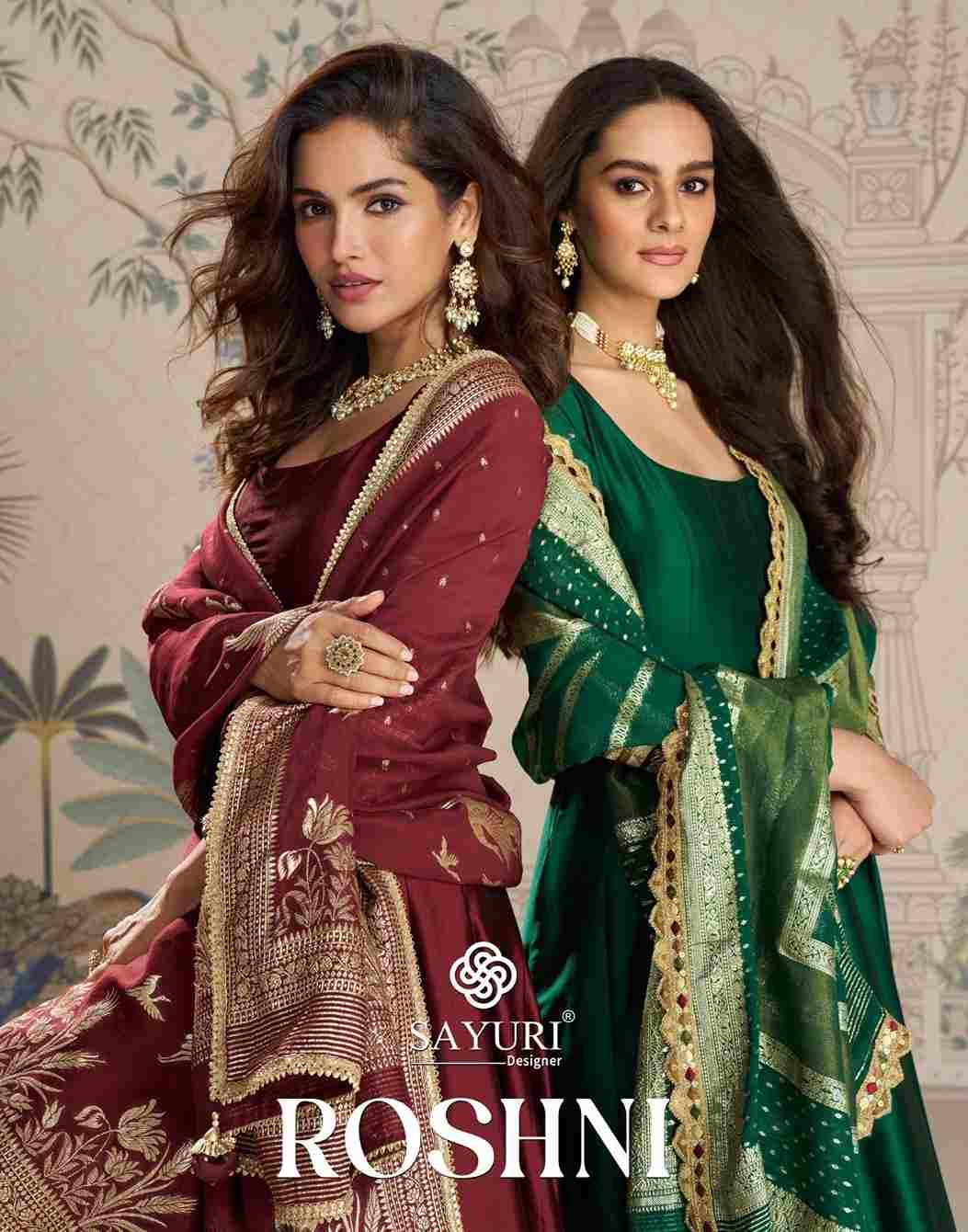Roshni By Sayuri 10039 To 10041 Series Designer Stylish Fancy Colorful Beautiful Party Wear & Ethnic Wear Collection Premium Silk/Jacqaurd Silk Gown With Bottom At Wholesale Price
