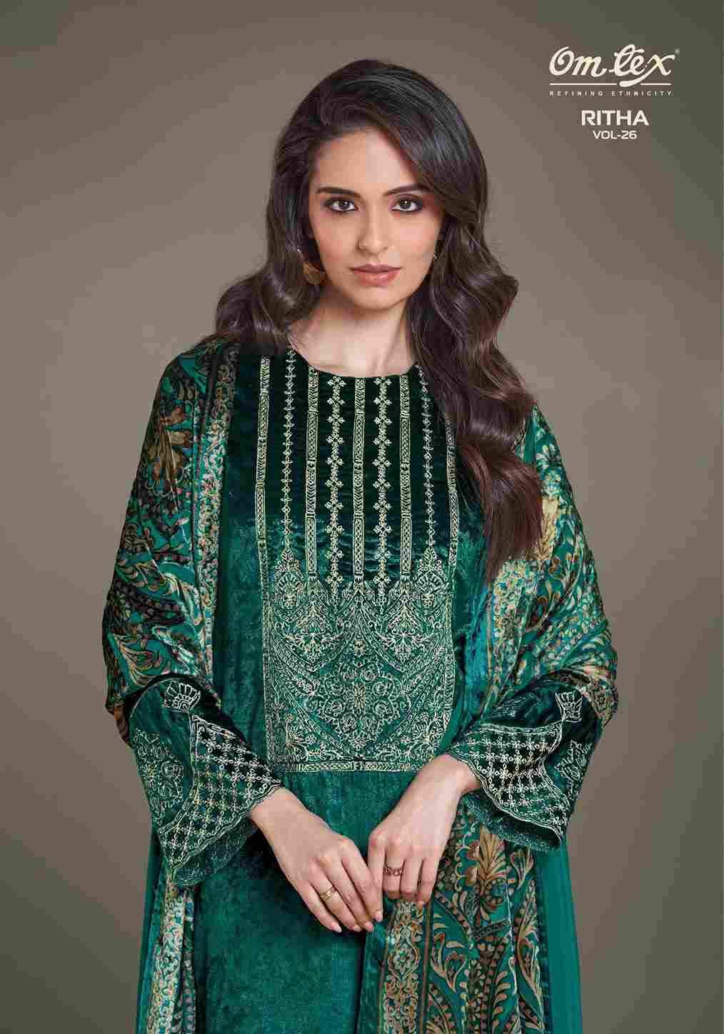 Ritha Vol-26 By Om Tex 8811-A To 8811-D Series Beautiful Festive Suits Colorful Stylish Fancy Casual Wear & Ethnic Wear Viscose Velvet Dresses At Wholesale Price