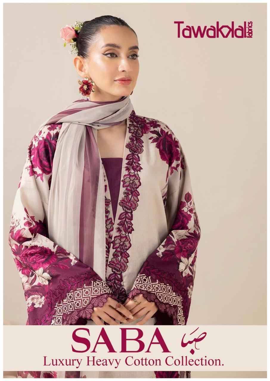 Saba By Tawakkal Fab 101 To 110 Series Designer Festive Suits Beautiful Stylish Fancy Colorful Party Wear & Occasional Wear Pure Cotton Dresses At Wholesale Price