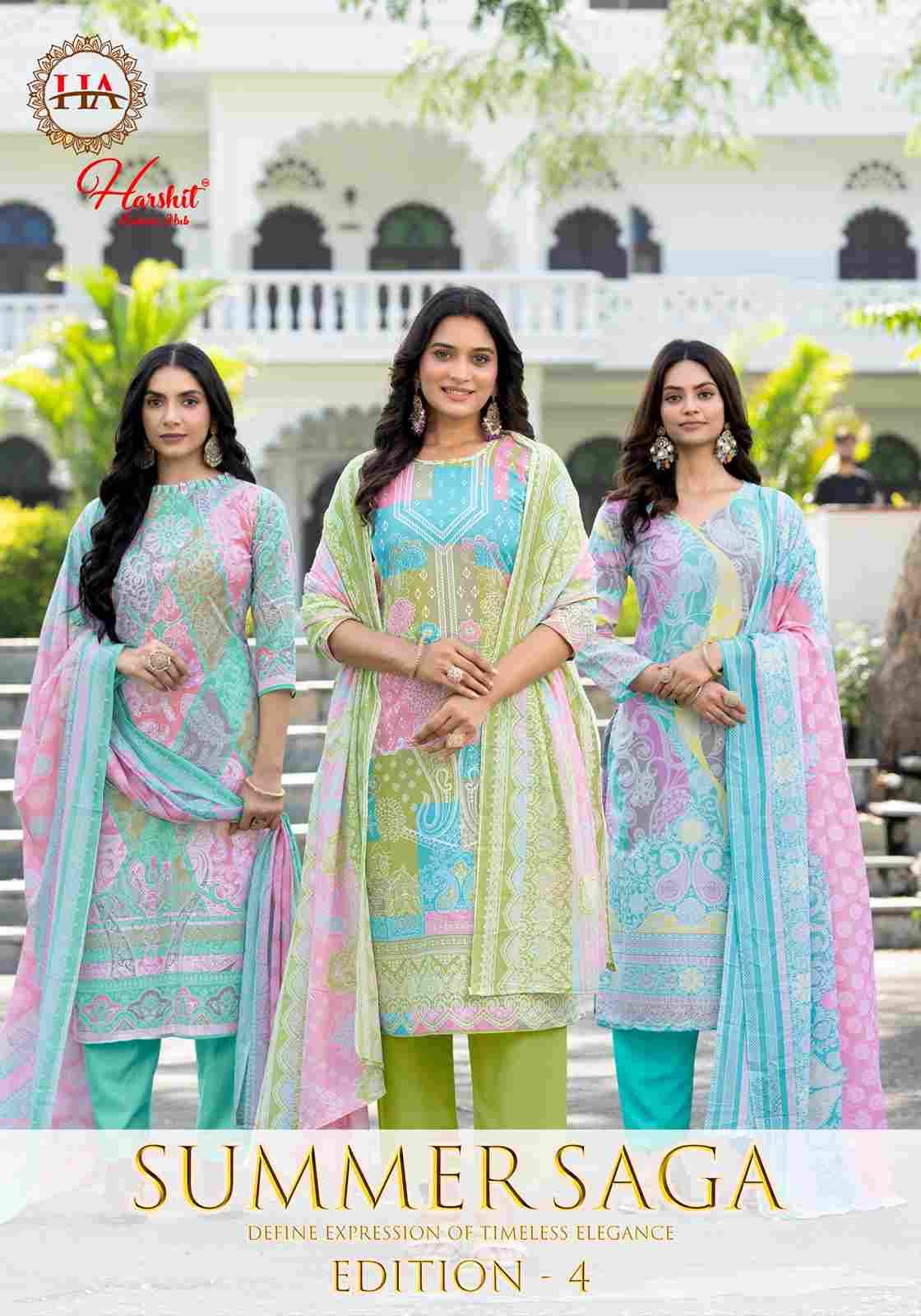 Summer Saga Vol-4 By Harshit Fashion Hub 2510-10-01 To 2510-10-08 Series Beautiful Festive Suits Stylish Fancy Colorful Casual Wear & Ethnic Wear Pure Cotton Dresses At Wholesale Price