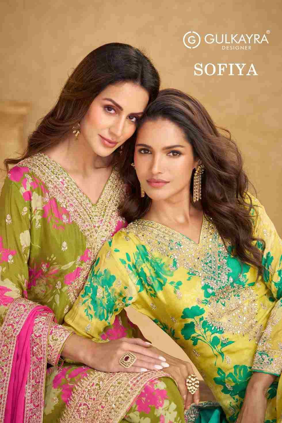 Sofiya By Gulkayra Designer 7576 To 7577 Series Beautiful Sharara Suits Colorful Stylish Fancy Casual Wear & Ethnic Wear Chinnon Dresses At Wholesale Price