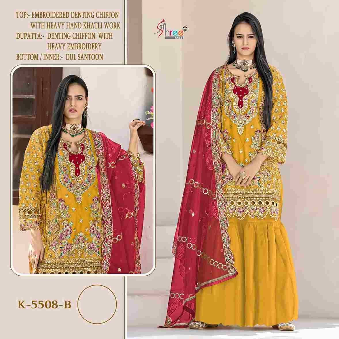 Shree Fabs Hit Design K-5508 Colours By Shree Fabs K-5508-A To K-5508-D Series Beautiful Stylish Pakistani Suits Fancy Colorful Casual Wear & Ethnic Wear & Ready To Wear Chiffon Embroidery Dresses At Wholesale Price