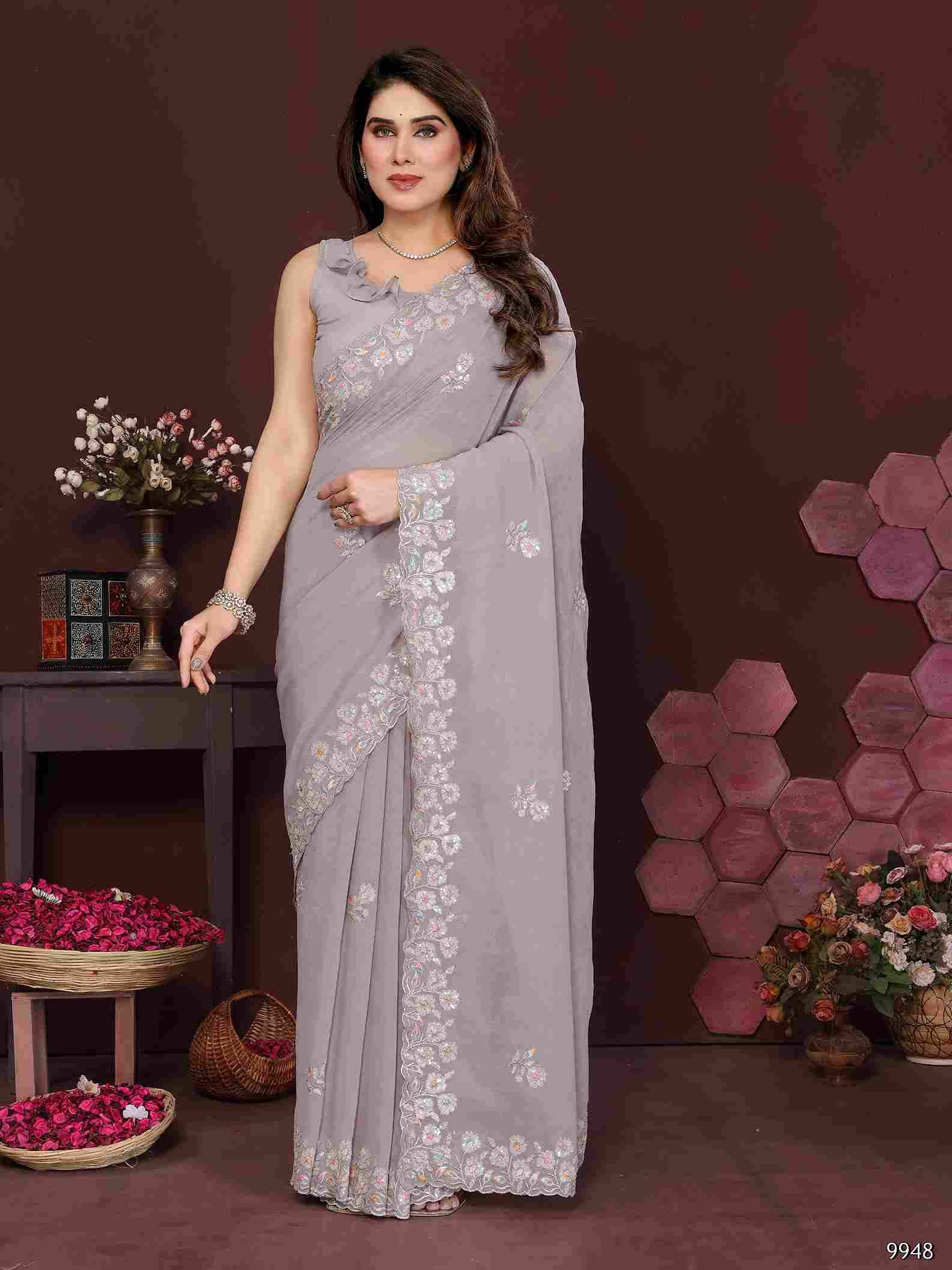 Satrangi By Fashid Wholesale 9947 To 9952 Series Indian Traditional Wear Collection Beautiful Stylish Fancy Colorful Party Wear & Occasional Wear Georgette Sarees At Wholesale Price