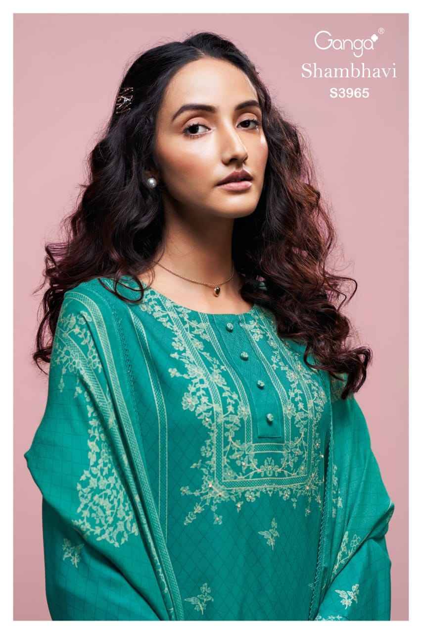 Shambhavi-3965 By Ganga Fashion 3965-A To 3965-D Series Beautiful Festive Suits Stylish Colorful Fancy Casual Wear & Ethnic Wear Premium Pashmina Print Dresses At Wholesale Price