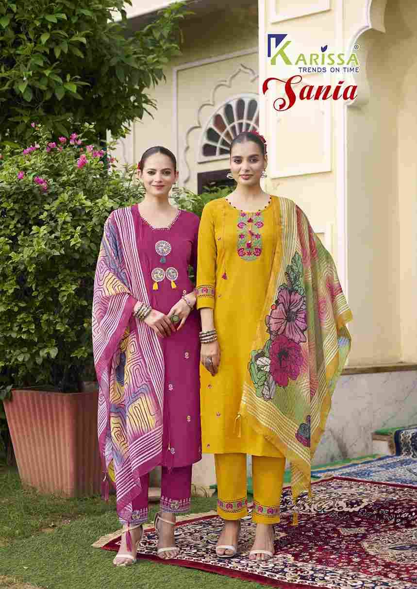 Sania By Karissa 1001 To 1004 Series Designer Festive Suits Collection Beautiful Stylish Fancy Colorful Party Wear & Occasional Wear Soft Cotton Dresses At Wholesale Price