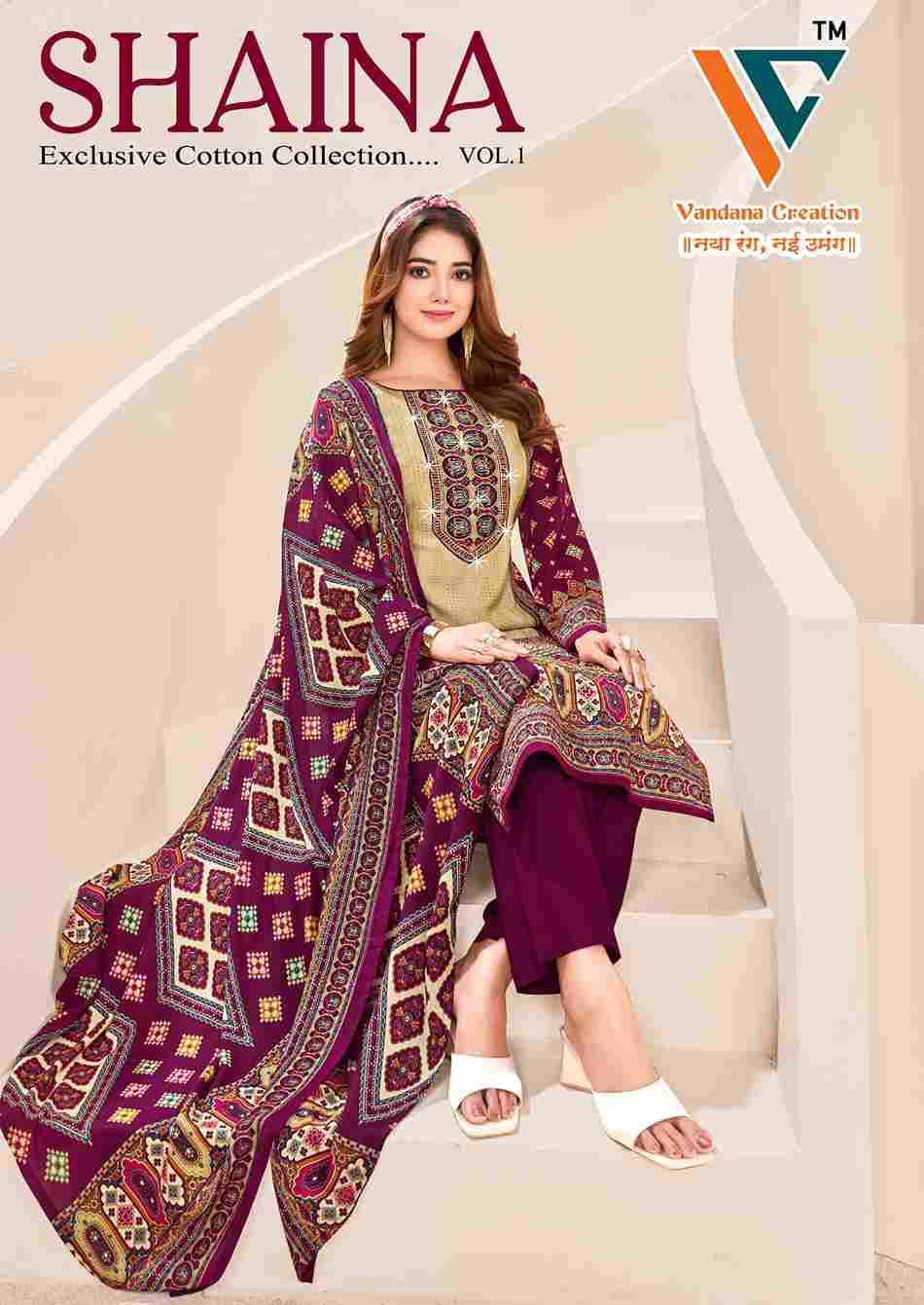 Shaina Vol-1 By Vandana Creation 1001 To 1008 Series Beautiful Festive Suits Stylish Fancy Colorful Casual Wear & Ethnic Wear Viscose Rayon Print Dresses At Wholesale Price