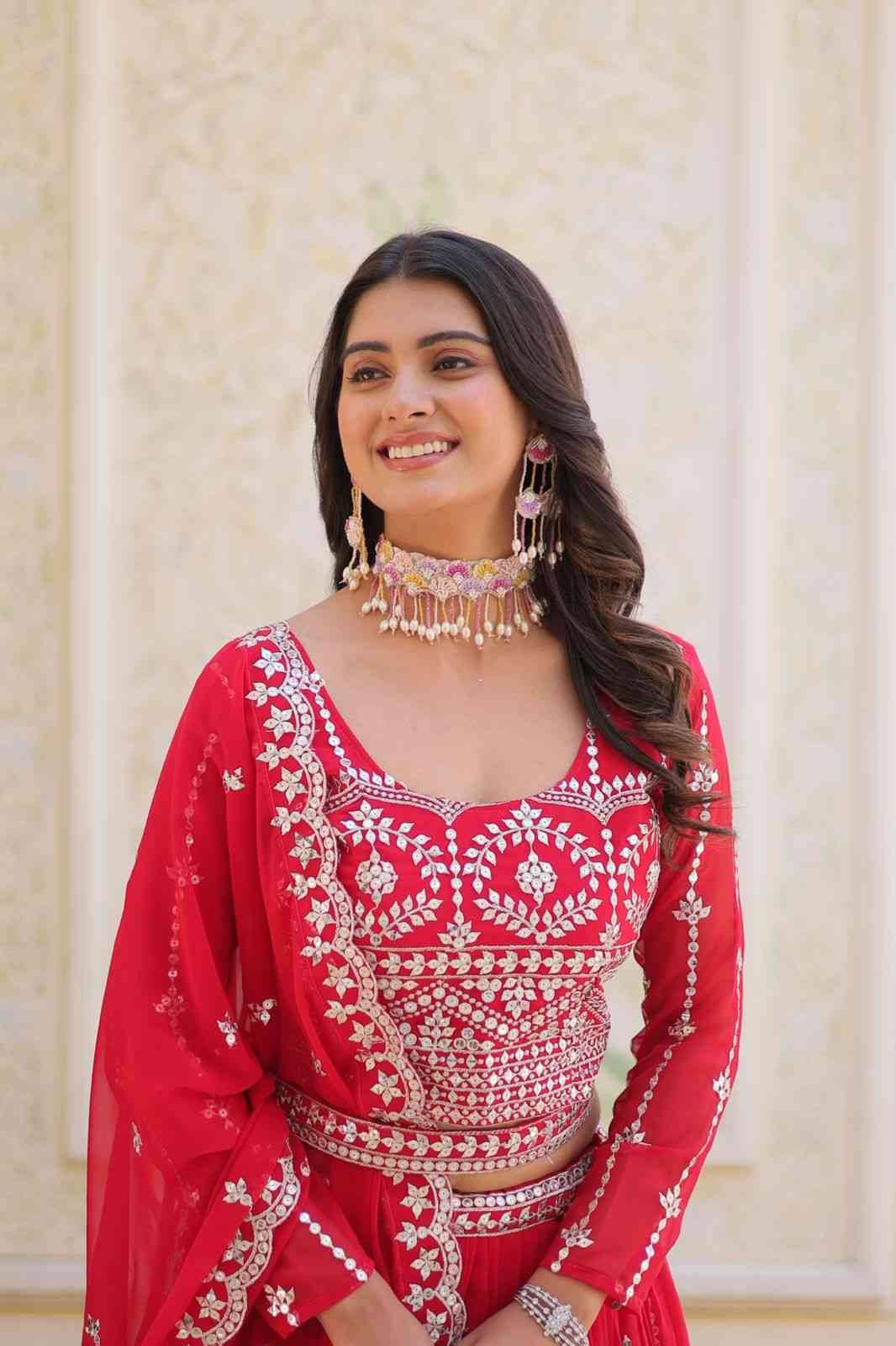 Sf-1102 By Fashid Wholesale 01 To 02 Series Festive Wear Collection Beautiful Stylish Colorful Fancy Party Wear & Occasional Wear Heavy Faux Georgette Lehengas At Wholesale Price