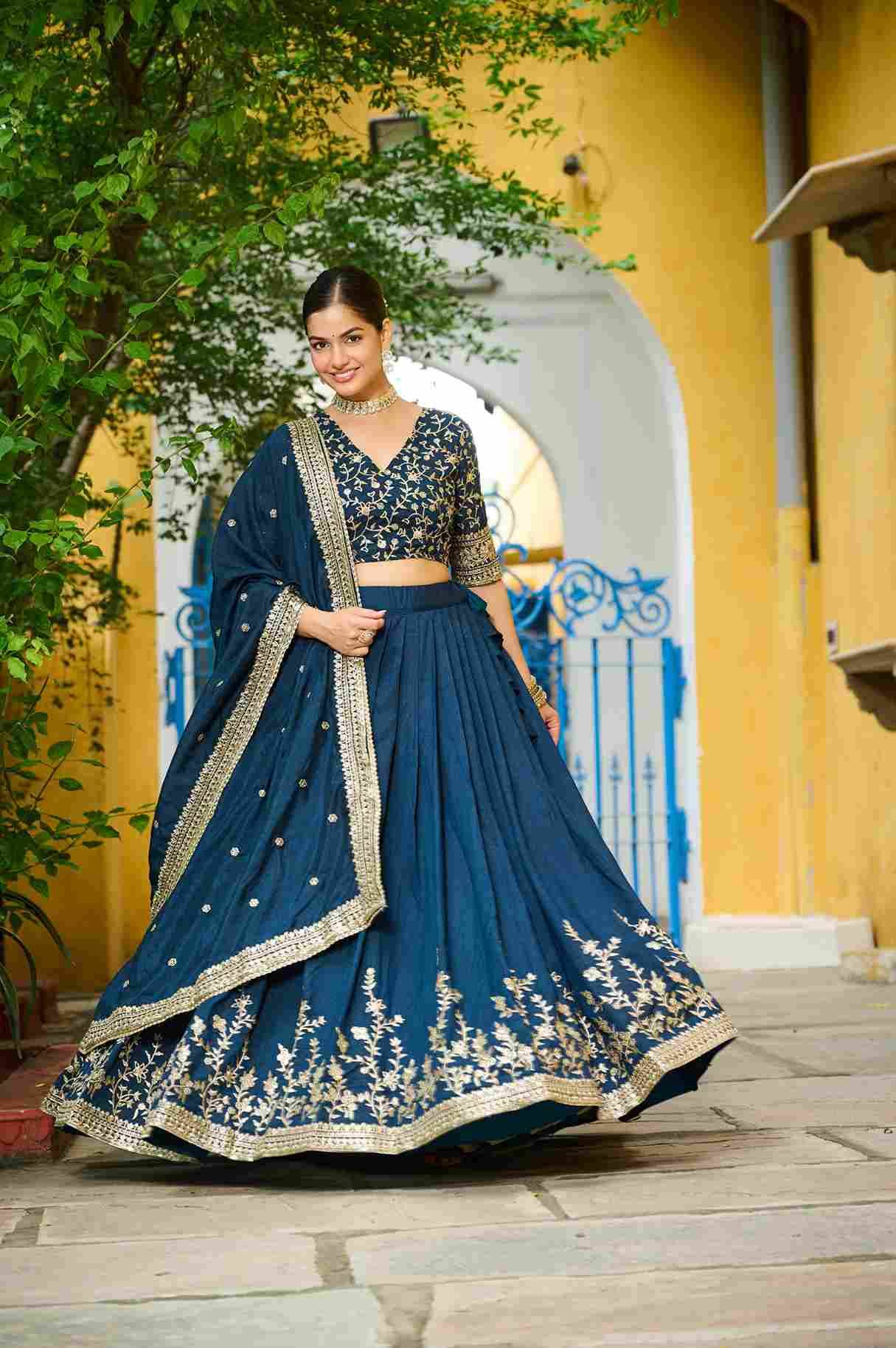 Sf-1103 By Fashid Wholesale Festive Wear Collection Beautiful Stylish Colorful Fancy Party Wear & Occasional Wear Vichitra Silk Lehengas At Wholesale Price