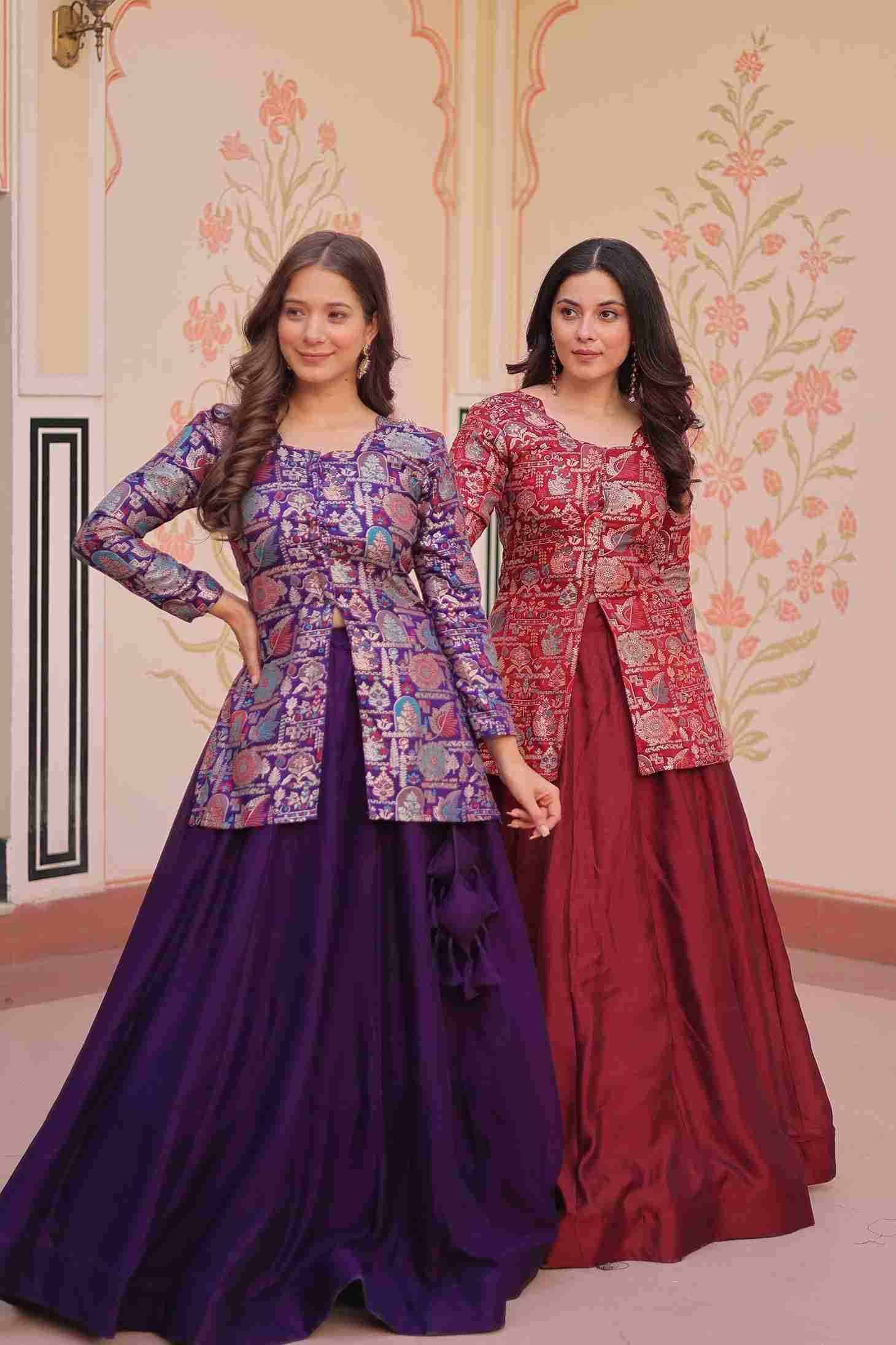 Sf-1103 By Fashid Wholesale Festive Wear Collection Beautiful Stylish Colorful Fancy Party Wear & Occasional Wear Pure Simmer Vichitra Lehengas At Wholesale Price