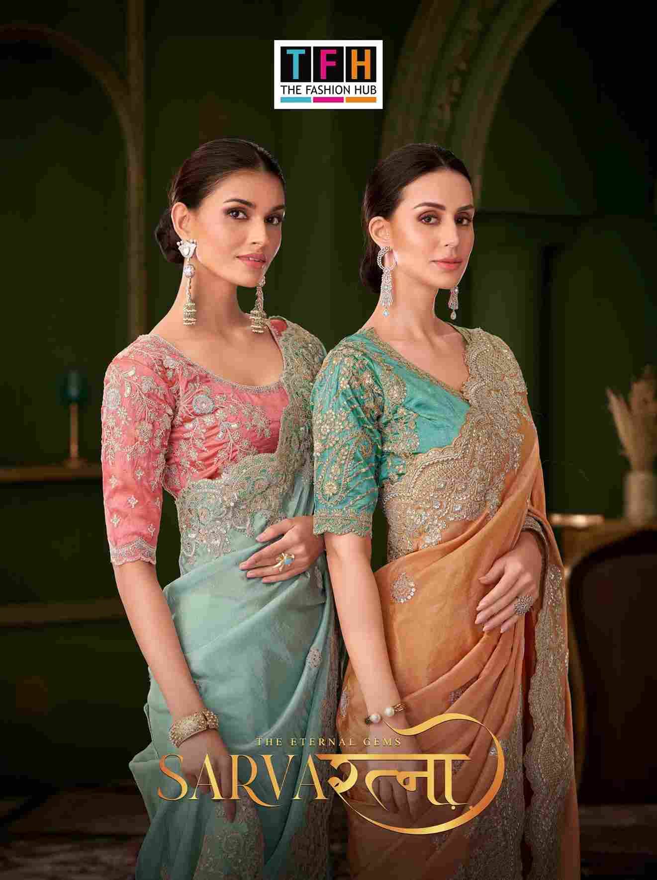 Sarvaratna Vol-2 By TFH 201 To 212 Series Indian Traditional Wear Collection Beautiful Stylish Fancy Colorful Party Wear & Occasional Wear Satin Silk/Georgette Sarees At Wholesale Price