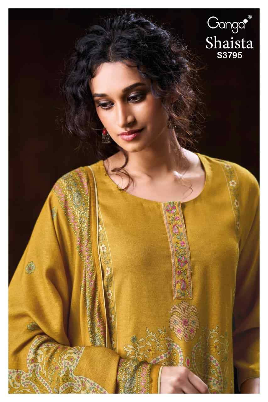 Shaista-3795 By Ganga Fashion 3795-A To 3795-C Series Beautiful Festive Suits Stylish Colorful Fancy Casual Wear & Ethnic Wear Pure Pashmina Print Dresses At Wholesale Price