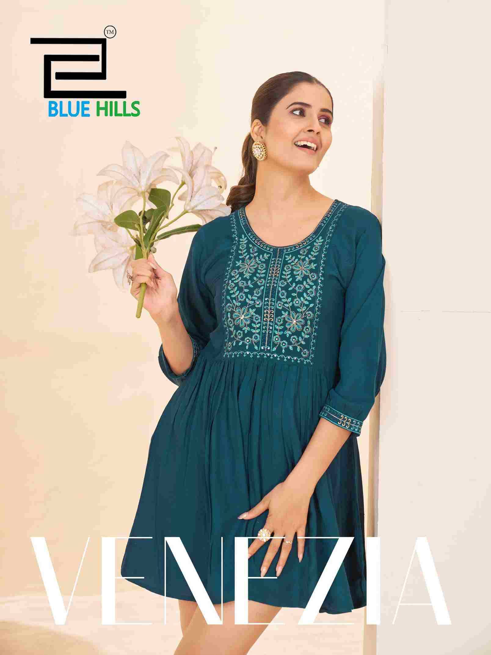 Venezia By Blue Hills 1001 To 1004 Series Designer Stylish Fancy Colorful Beautiful Party Wear & Ethnic Wear Collection Heavy Rayon Kurtis At Wholesale Price