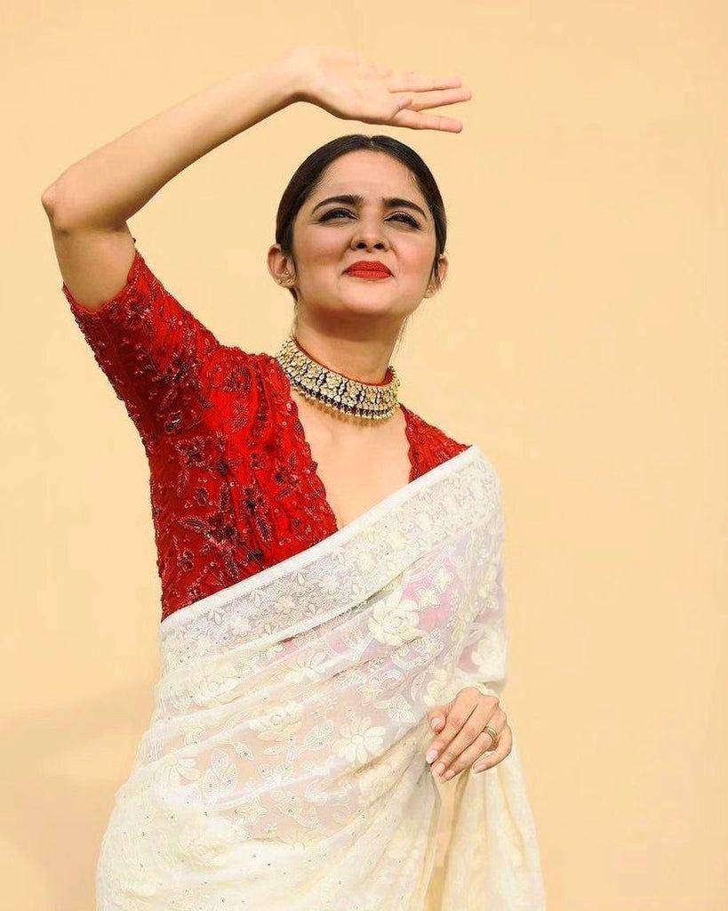Vs-Krisha By Fashid Wholesale Indian Traditional Wear Collection Beautiful Stylish Fancy Colorful Party Wear & Occasional Wear Georgette Sarees At Wholesale Price