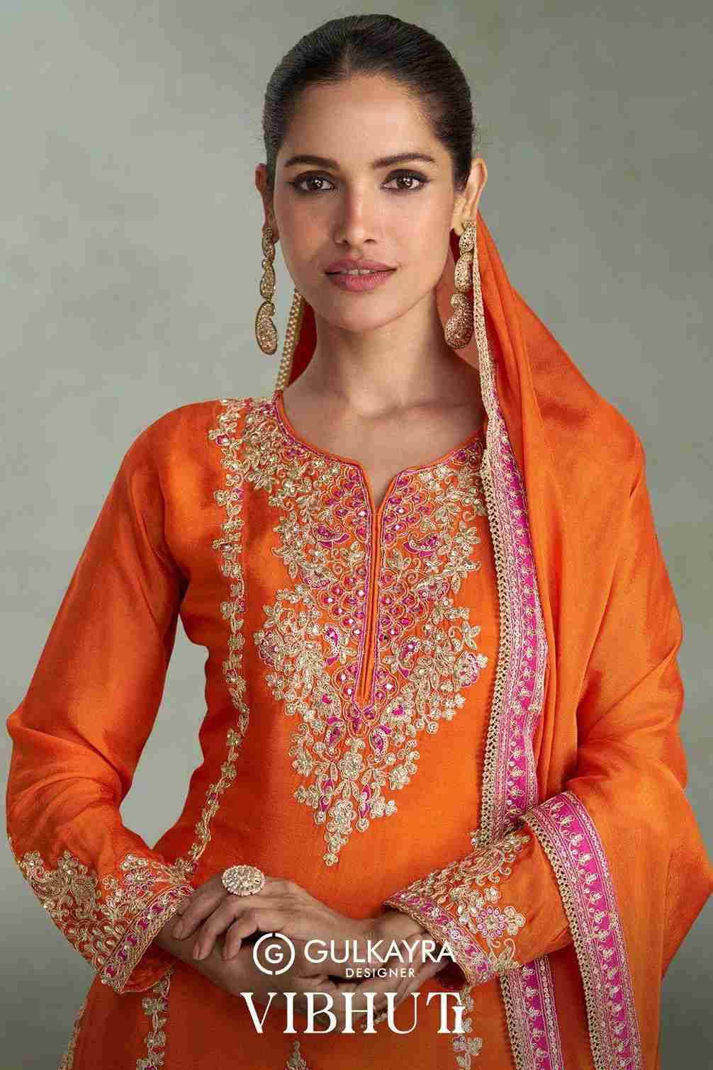 Vibhuti By Gulkayra Designer 7628-A To 7628-D Series Designer Sharara Suits Collection Beautiful Stylish Fancy Colorful Party Wear & Occasional Wear Chinnon Dresses At Wholesale Price