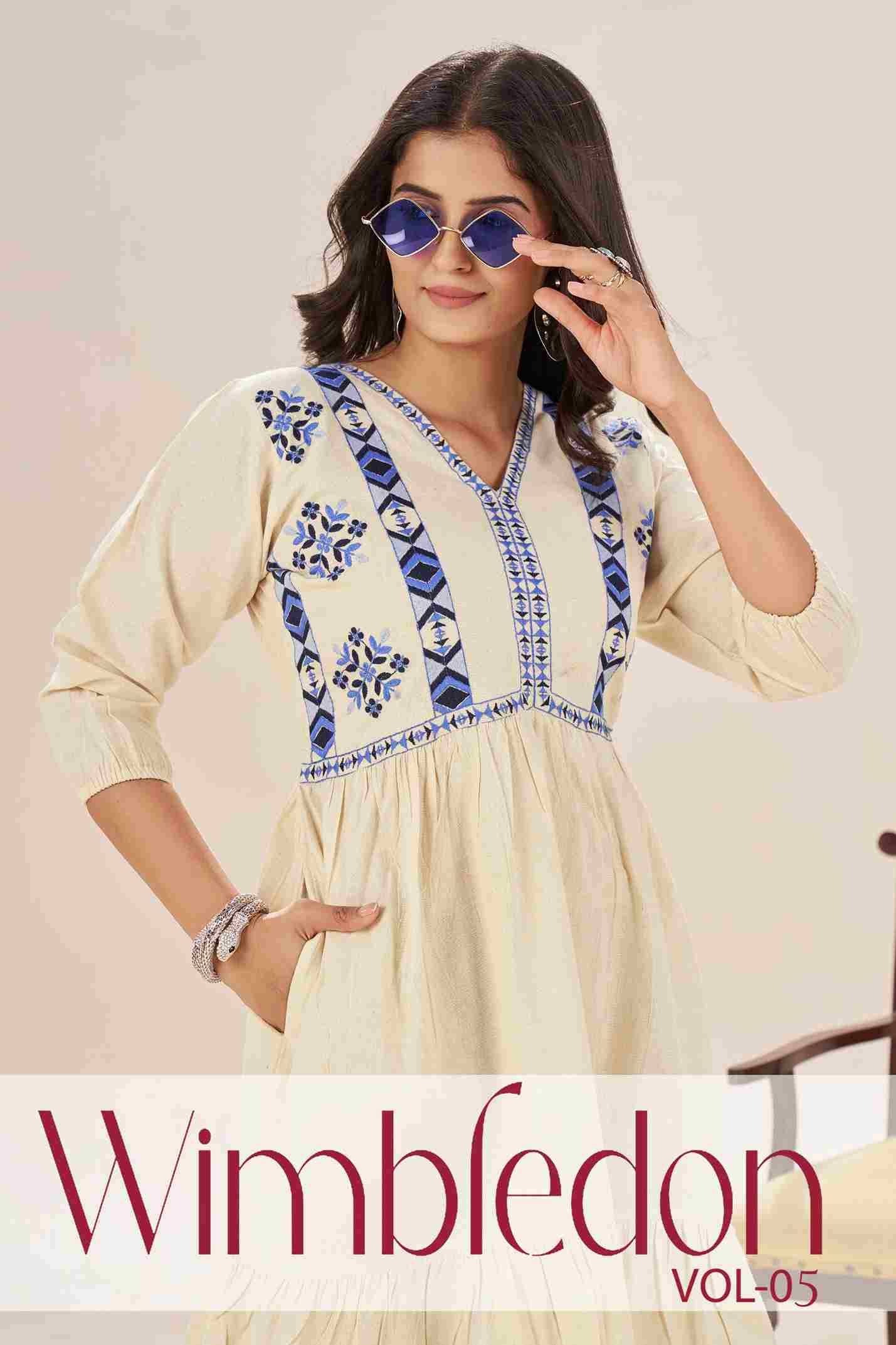 Wimbledon Vol-5 By Blue Hills 5001 To 5004 Series Beautiful Stylish Fancy Colorful Casual Wear & Ethnic Wear Cotton Flex Kurtis At Wholesale Price