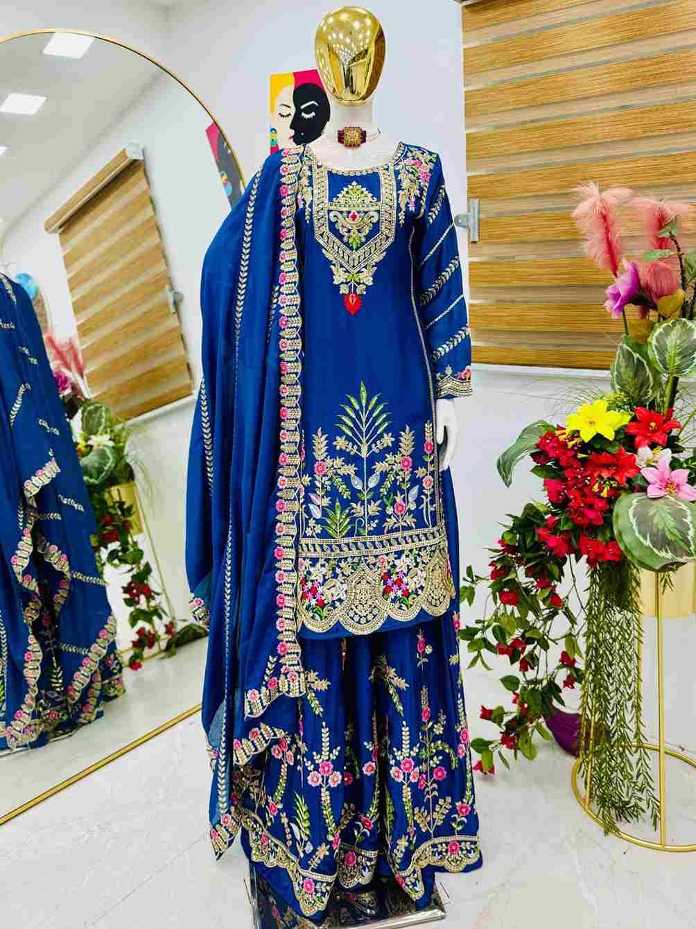 Zf-8001 By Fashid Wholesale 01 To 03 Series Beautiful Sharara Colorful Fancy Wedding Collection Occasional Wear & Party Wear Chinnon Silk Dresses At Wholesale Price