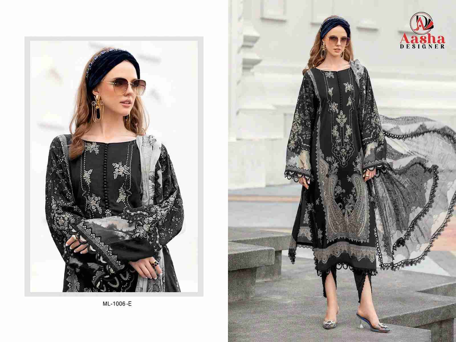 Aasha Hit Design 1006 By Aasha Designer Wholesale Designer Pakistani Suits Collection Beautiful Stylish Fancy Colorful Party Wear & Occasional Wear Pure Cotton Dresses At Wholesale Price