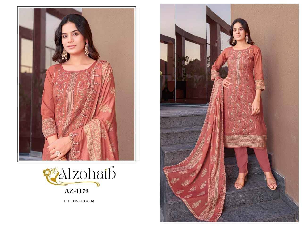 Alzohaib Hit Design 1179 By Alzohaib Beautiful Pakistani Suits Stylish Fancy Colorful Party Wear & Occasional Wear Pure Cotton Dresses At Wholesale Price