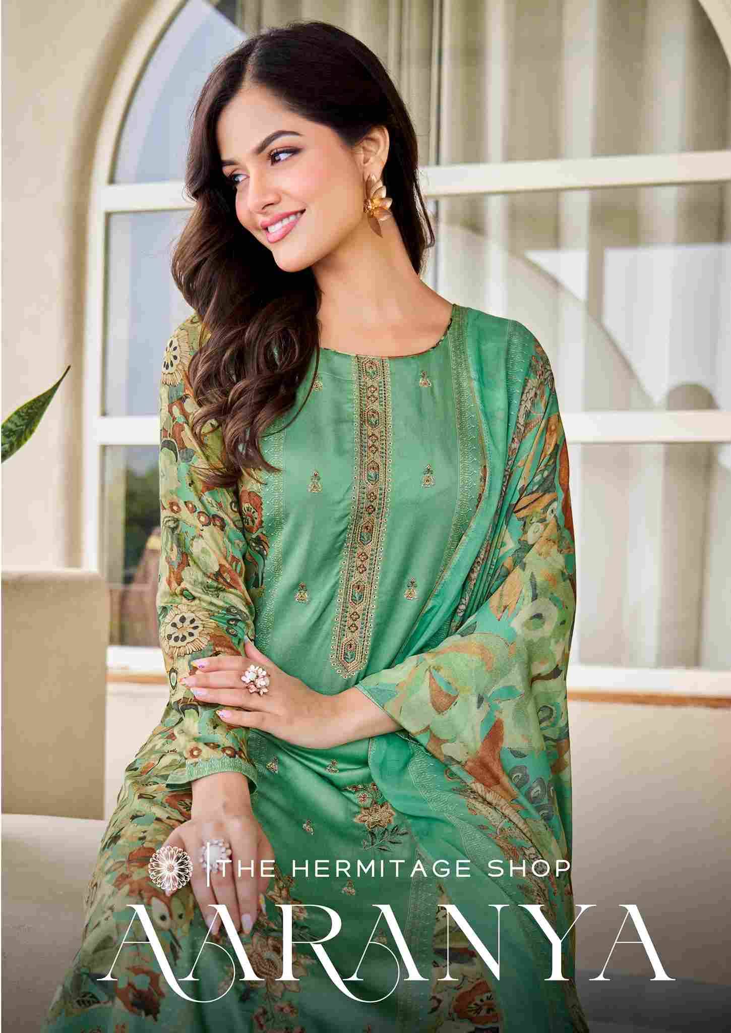 Aaranya By The Hermitage Shop 01To 06 Series Beautiful Festive Suits Colorful Stylish Fancy Casual Wear & Ethnic Wear Pure Premium Giza Satin Cotton Dresses At Wholesale Price