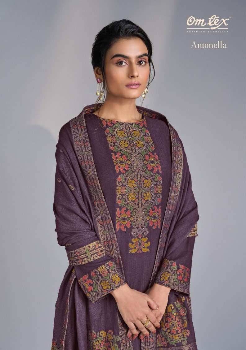 Antonella By Om Tex 10021-A To 10021-D Series Beautiful Festive Suits Colorful Stylish Fancy Casual Wear & Ethnic Wear Pure Pashmina Jacquard Dresses At Wholesale Price