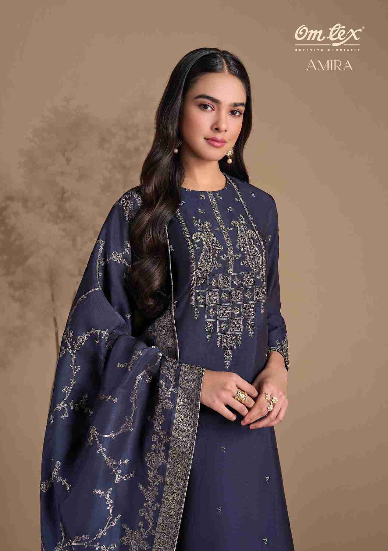 Amira By Om Tex 9041-A To 9041-D Series Beautiful Festive Suits Colorful Stylish Fancy Casual Wear & Ethnic Wear Rubina Silk Dresses At Wholesale Price