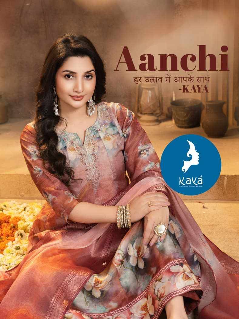 Aanchi By Kaya 01 To 06 Series Designer Festive Suits Beautiful Stylish Fancy Colorful Party Wear & Occasional Wear Tissue Dresses At Wholesale Price
