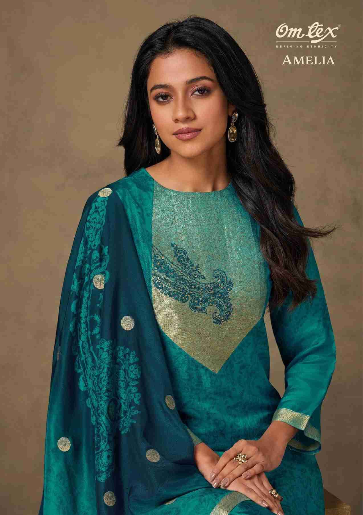 Amelia By Om Tex 8311-A To 8311-D Series Beautiful Festive Suits Colorful Stylish Fancy Casual Wear & Ethnic Wear Pure Silk Jacquard Dresses At Wholesale Price