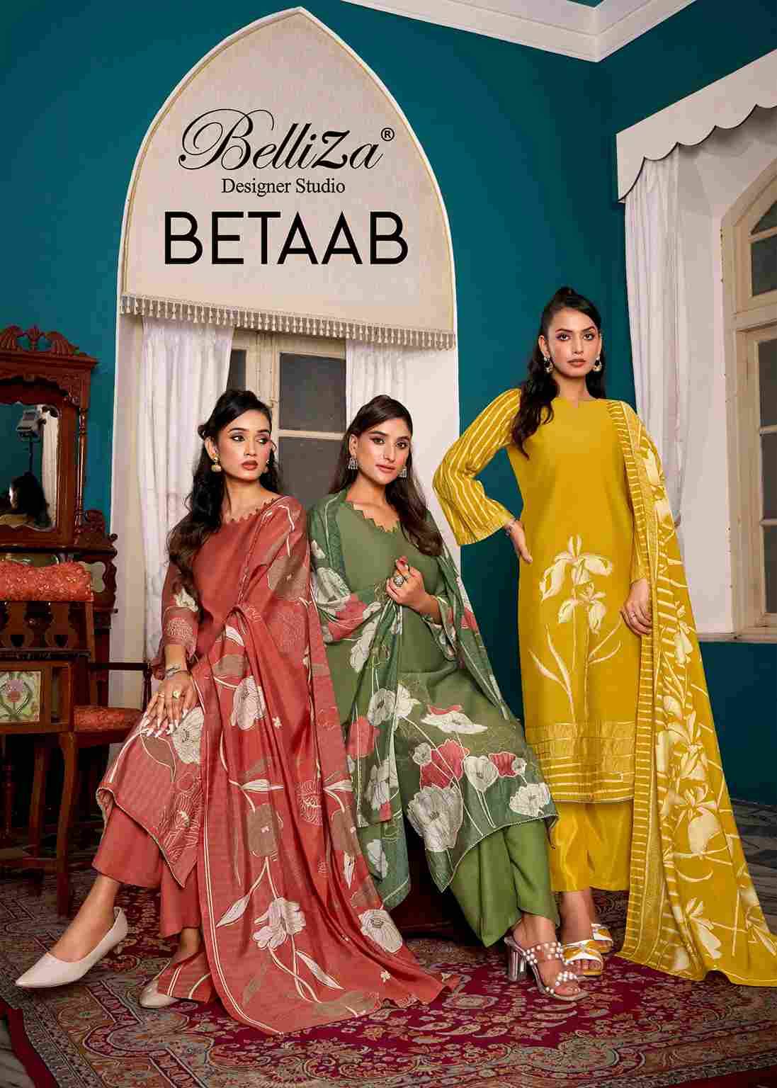 Betaab By Belliza 910-001 To 910-006 Series Beautiful Festive Suits Stylish Fancy Colorful Casual Wear & Ethnic Wear Pure Modal Viscose Muslin Print Dresses At Wholesale Price