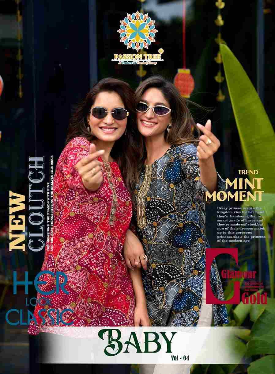Baby Vol-4 By Passion Tree 4001 To 4011 Series Beautiful Stylish Fancy Colorful Casual Wear & Ethnic Wear Heavy Rayon Slub Tops At Wholesale Price